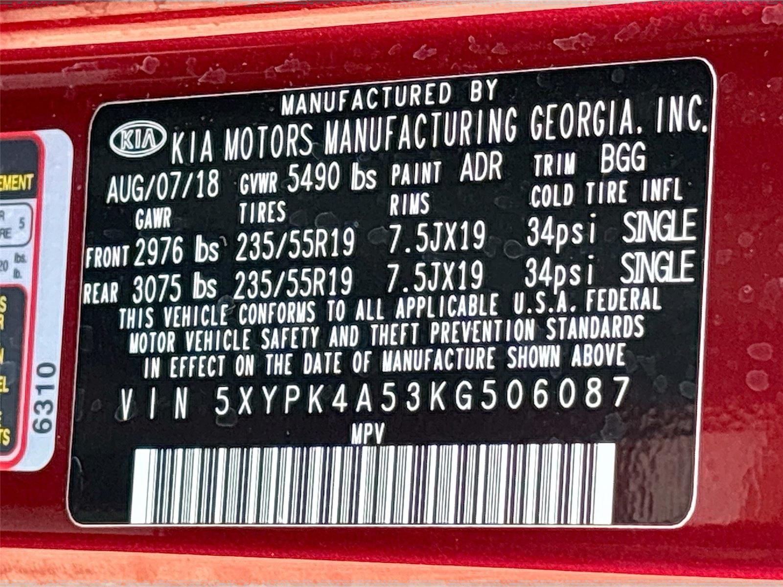 2019 Kia Sorento SX V6