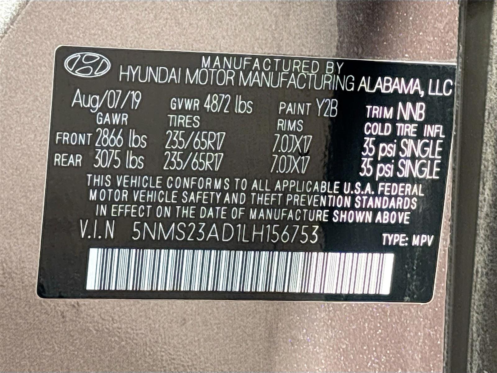 2020 Hyundai Santa Fe SE