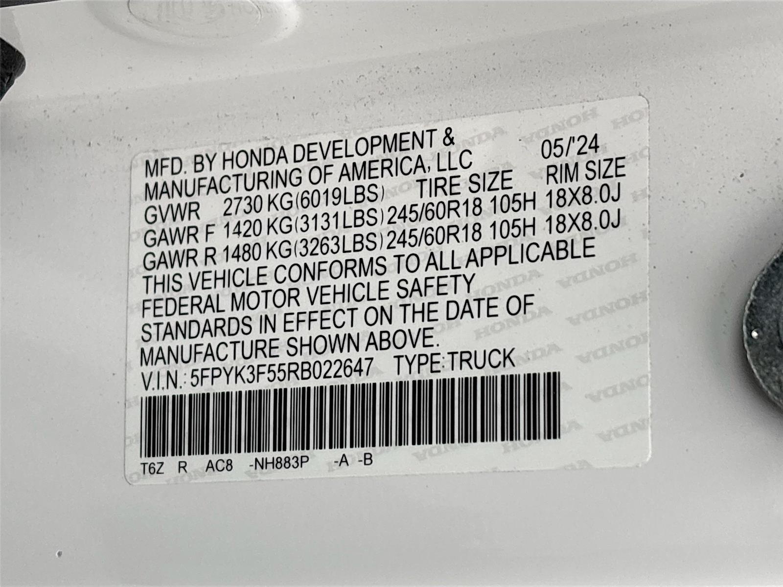 2024 Honda Ridgeline RTL