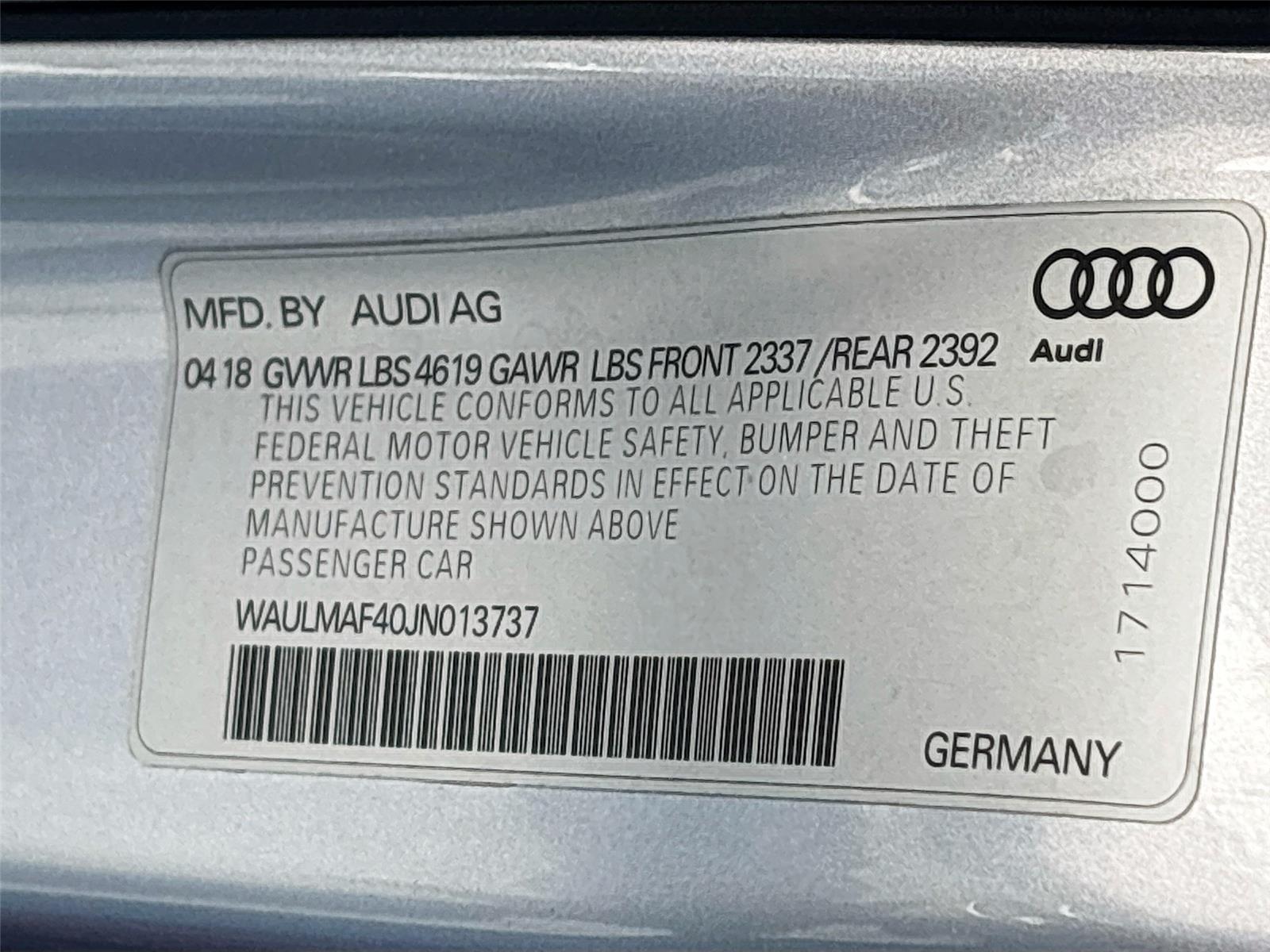 2018 Audi A4 Premium Plus