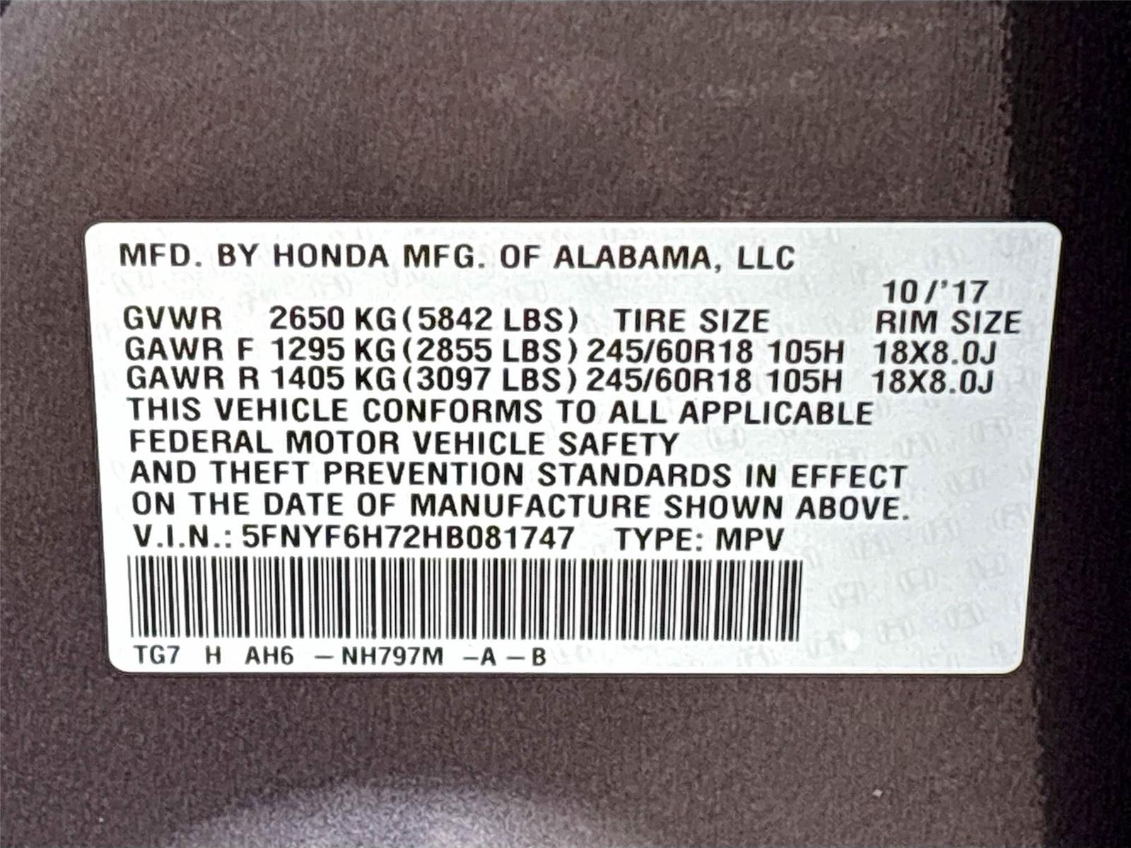 2017 Honda Pilot EX-L