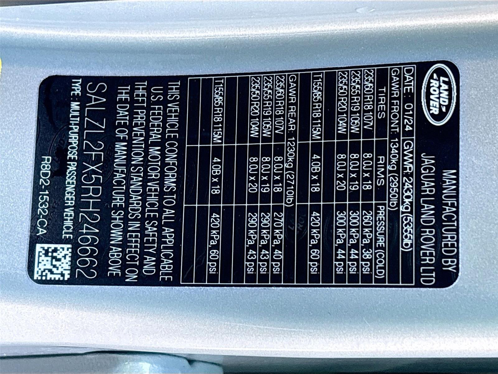 2024 Land Rover Range Rover Evoque Dynamic SE