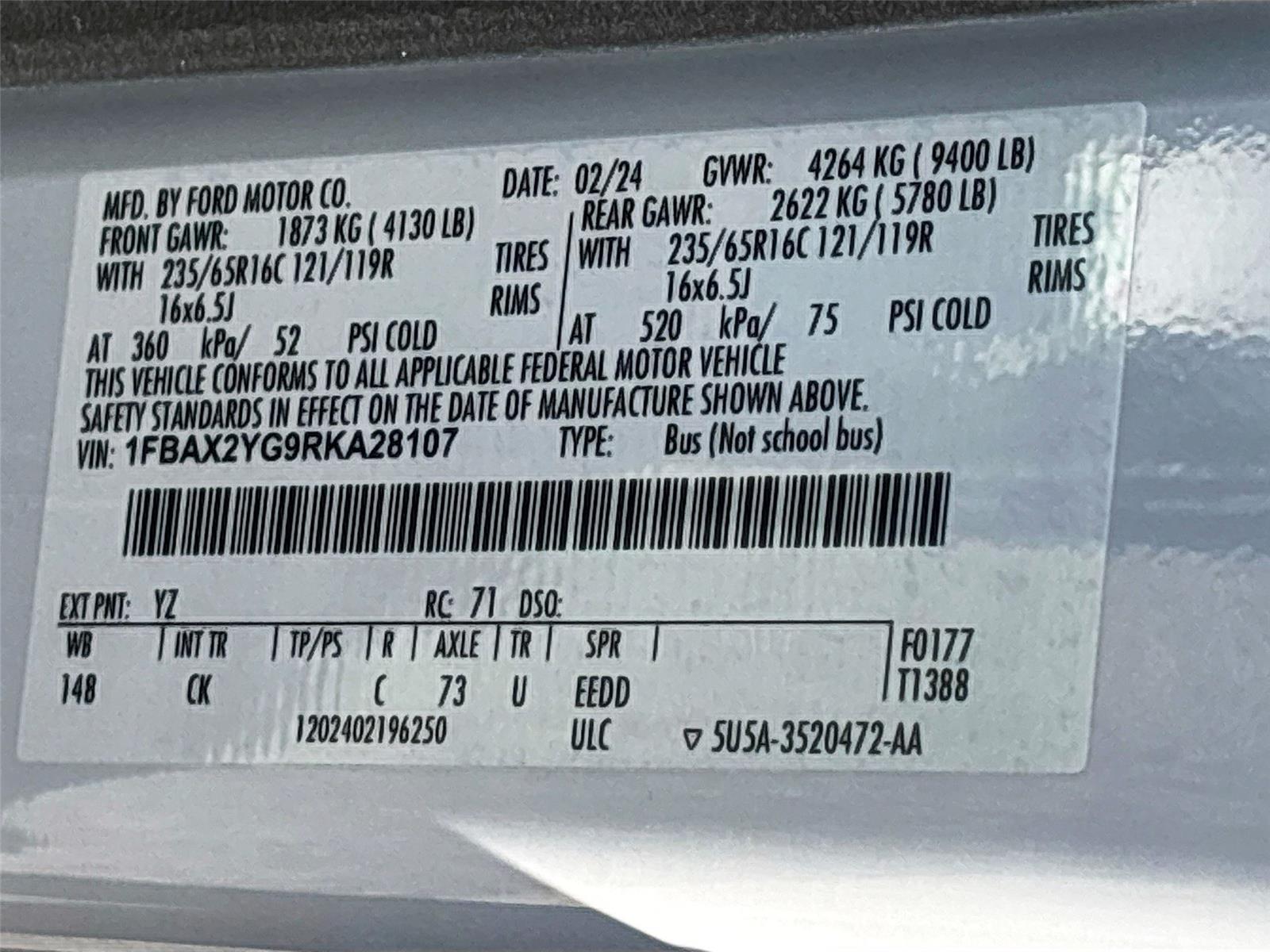 2024 Ford Transit Passenger Wagon XLT