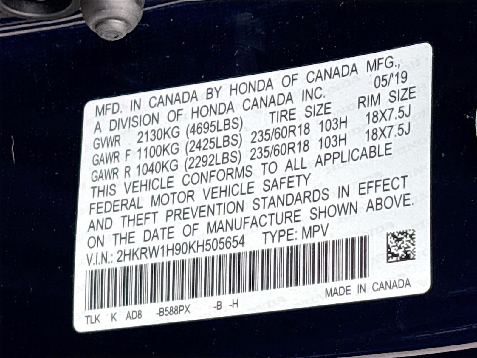 2019 Honda CR-V Touring