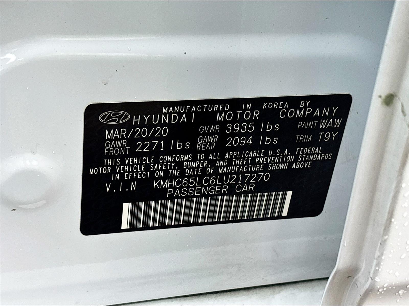 2020 Hyundai Ioniq Hybrid Blue