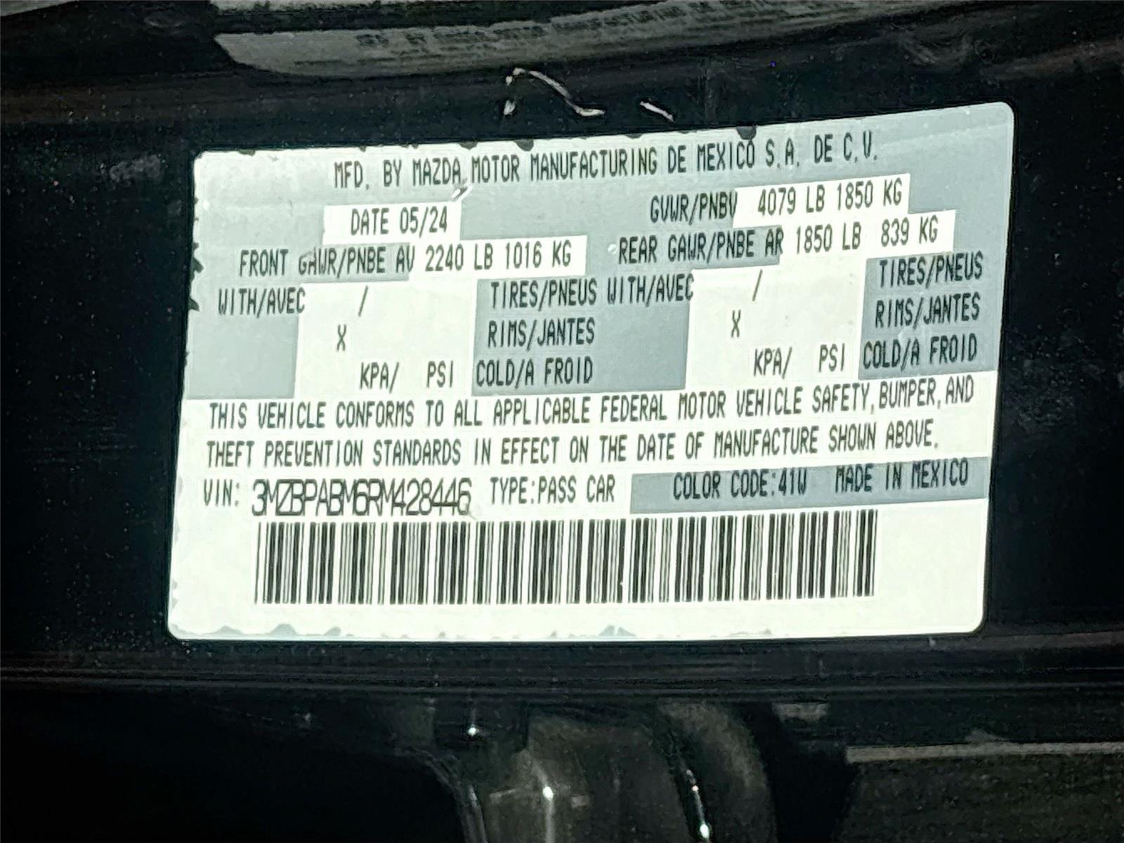2024 Mazda Mazda3 Sedan 2.5 S Select Sport