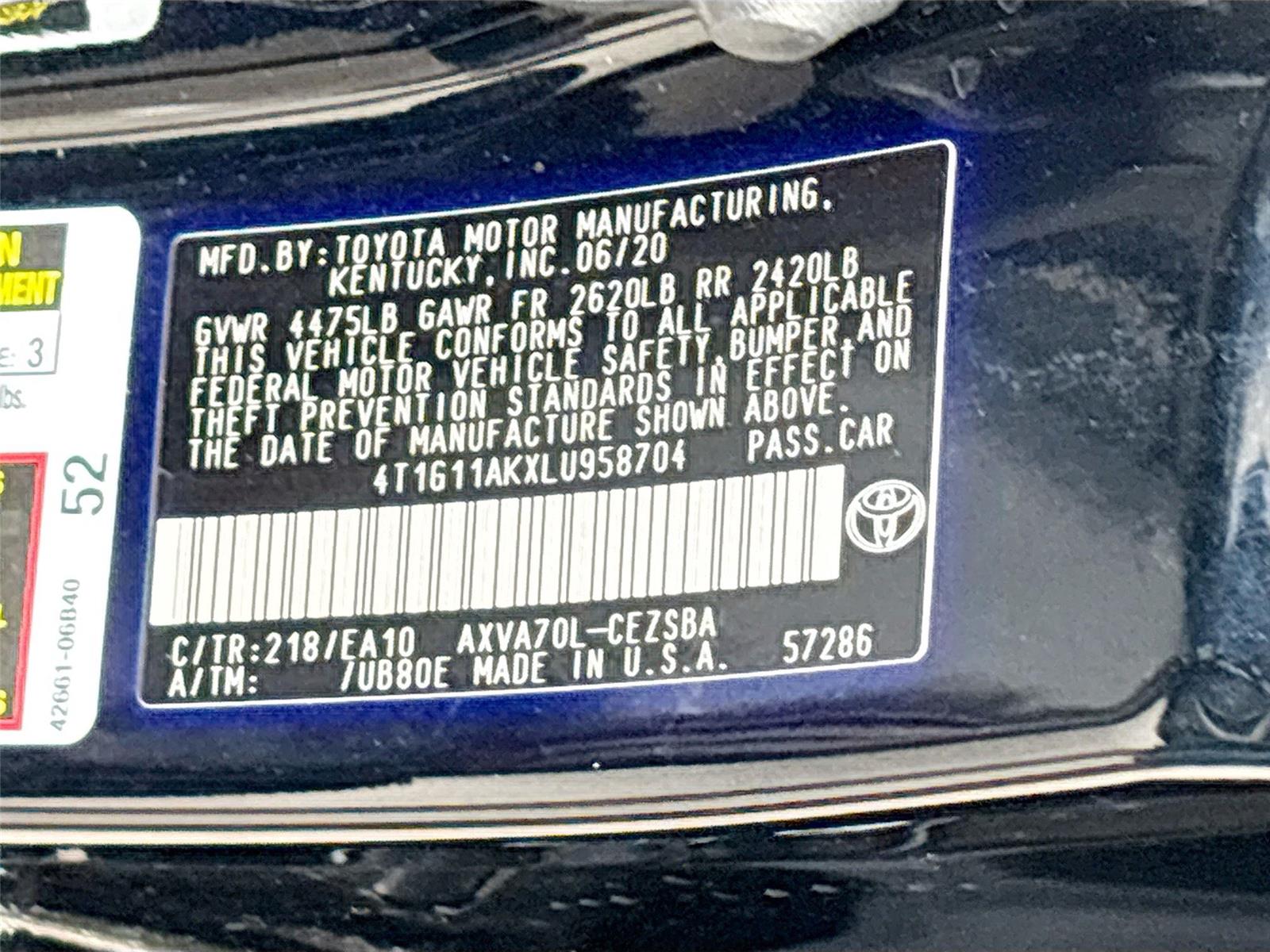 2020 Toyota Camry SE