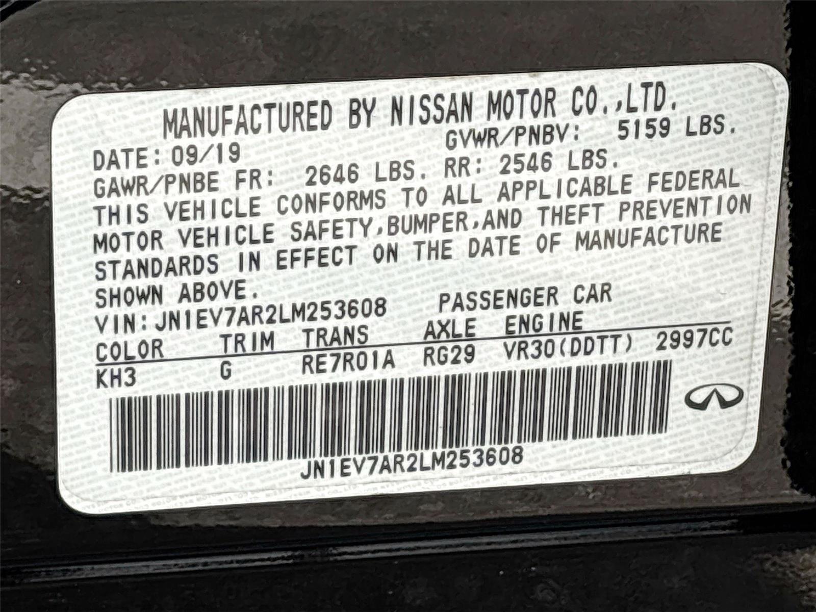 2020 INFINITI Q50 3.0t PURE
