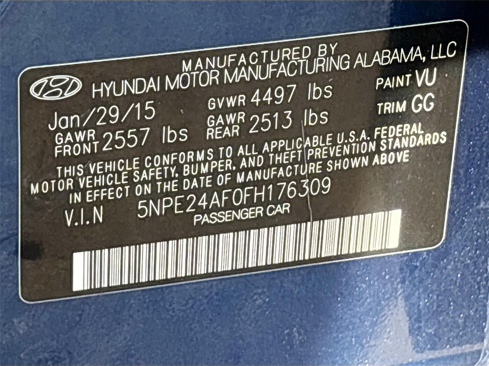 2015 Hyundai Sonata 2.4L SE