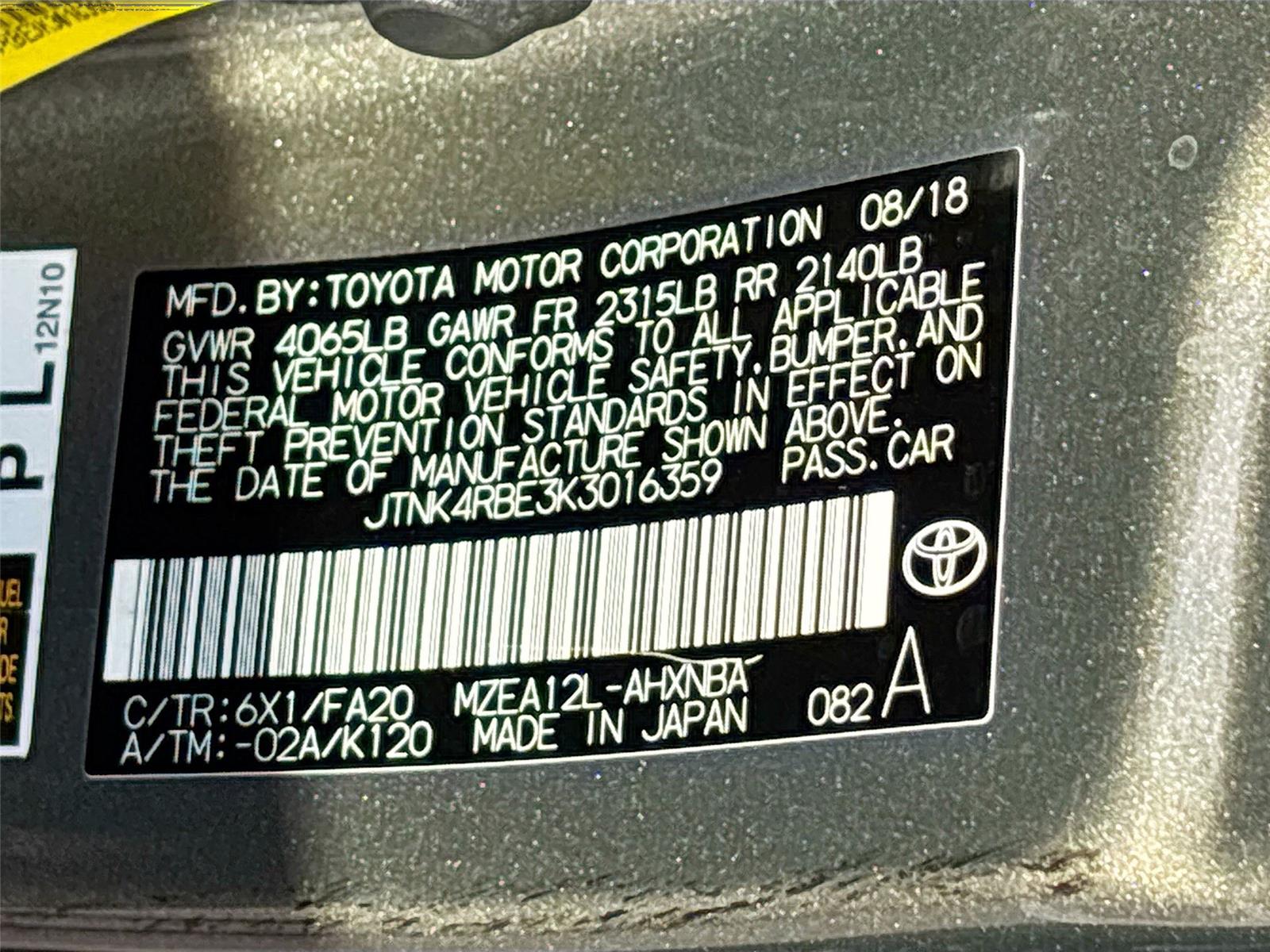 2019 Toyota Corolla Hatchback SE