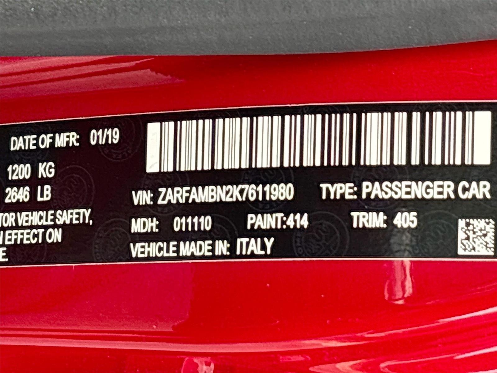 2019 Alfa Romeo Giulia Ti Sport