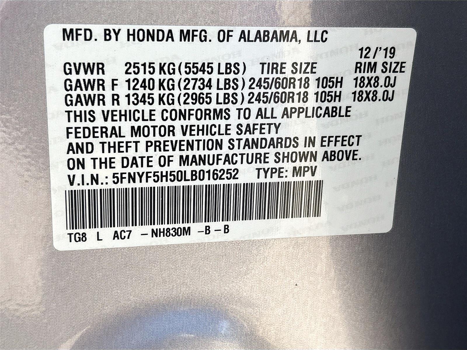 2020 Honda Pilot EX-L
