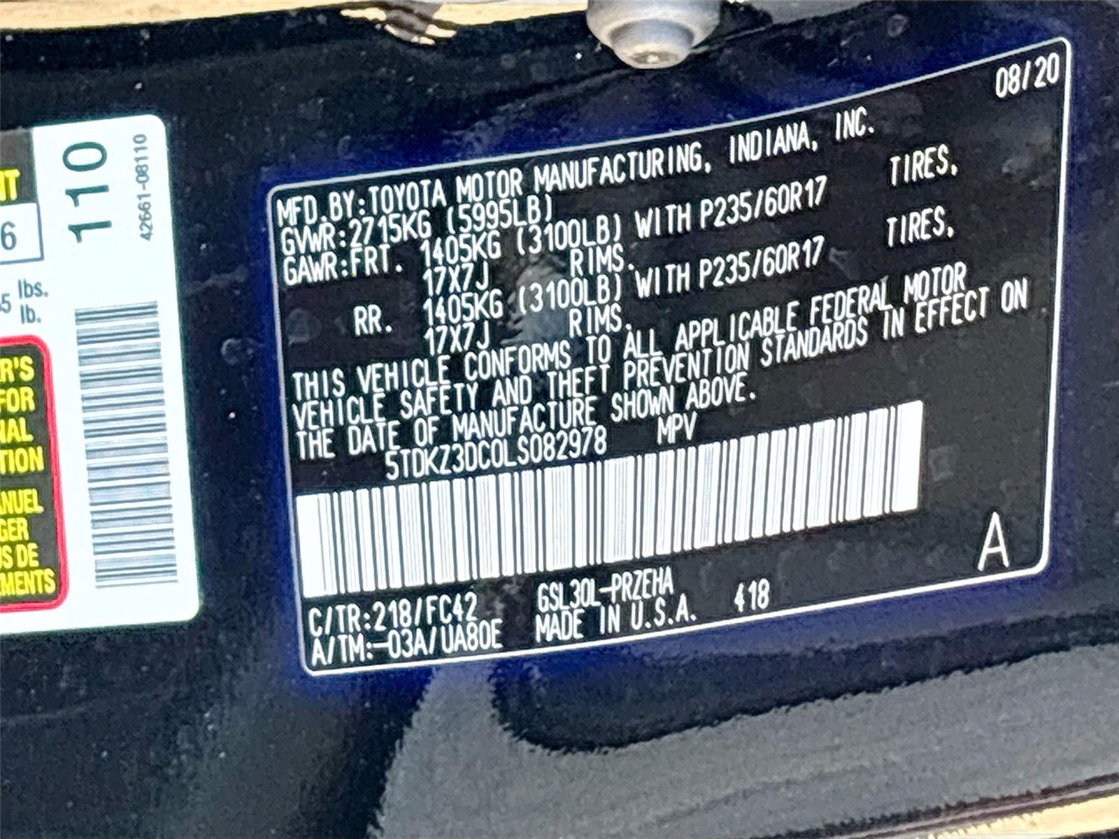 2020 Toyota Sienna LE