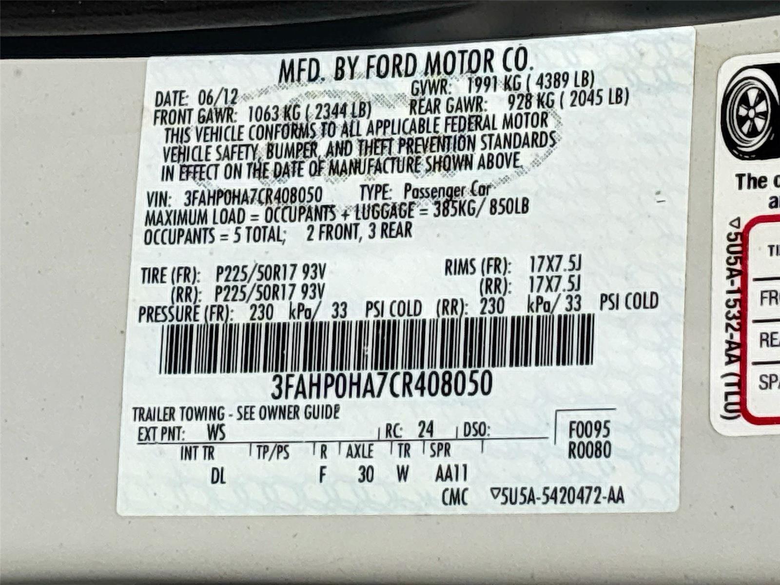 2012 Ford Fusion SE