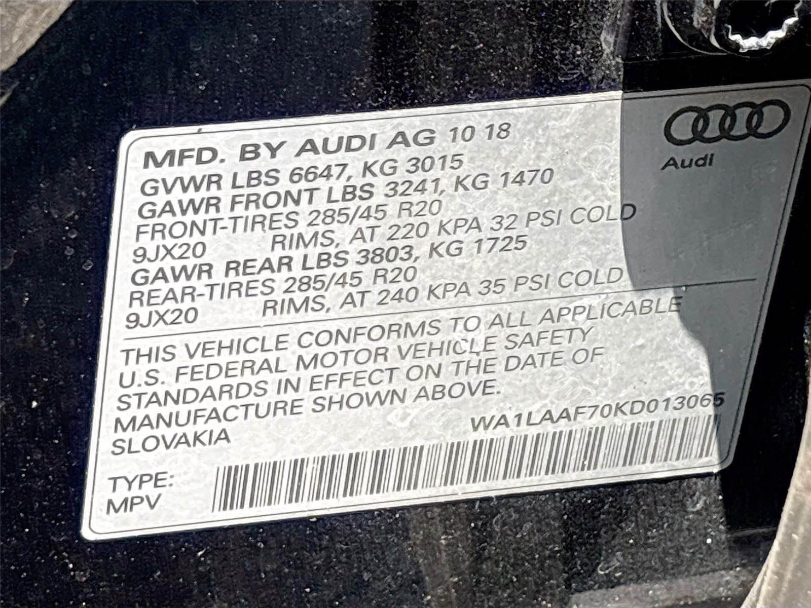 2019 Audi Q7 Premium Plus