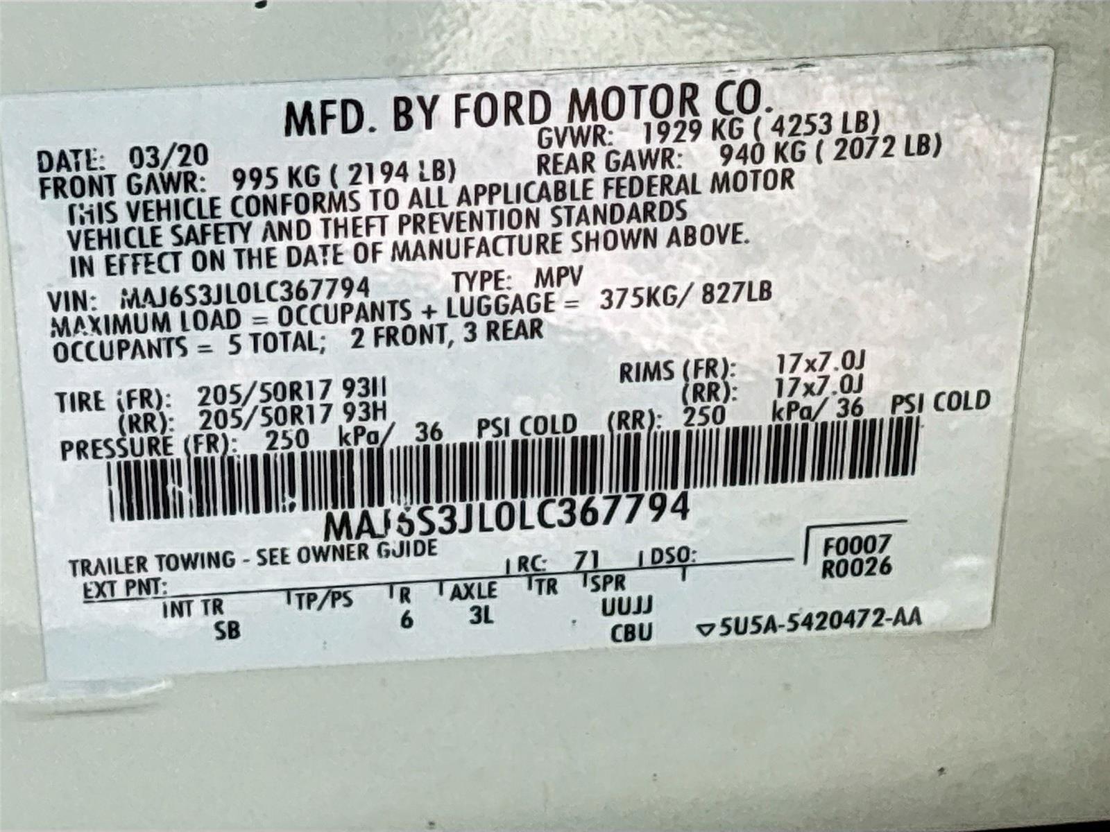 2020 Ford EcoSport SES