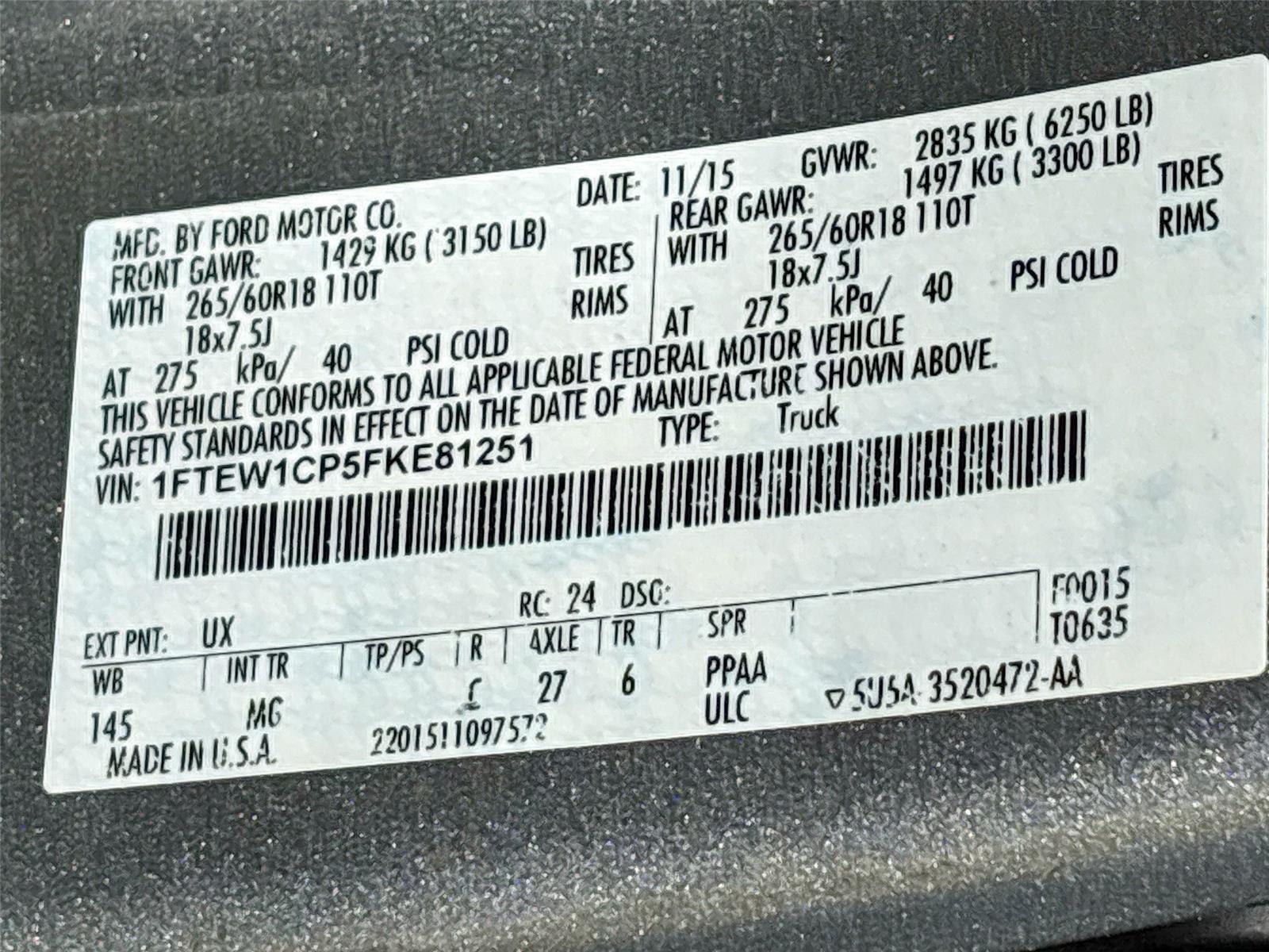 2015 Ford F-150 XLT