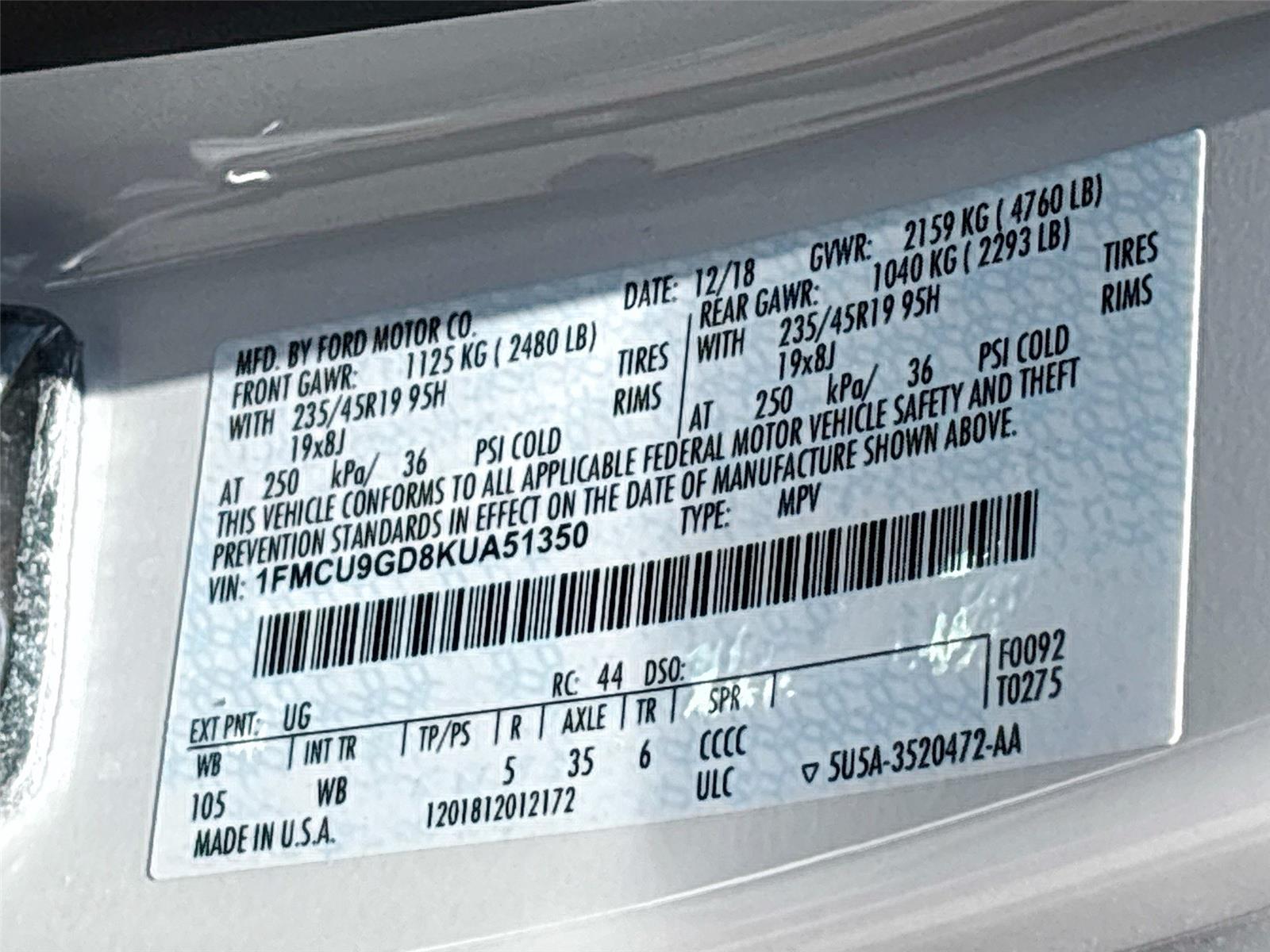 2019 Ford Escape SE