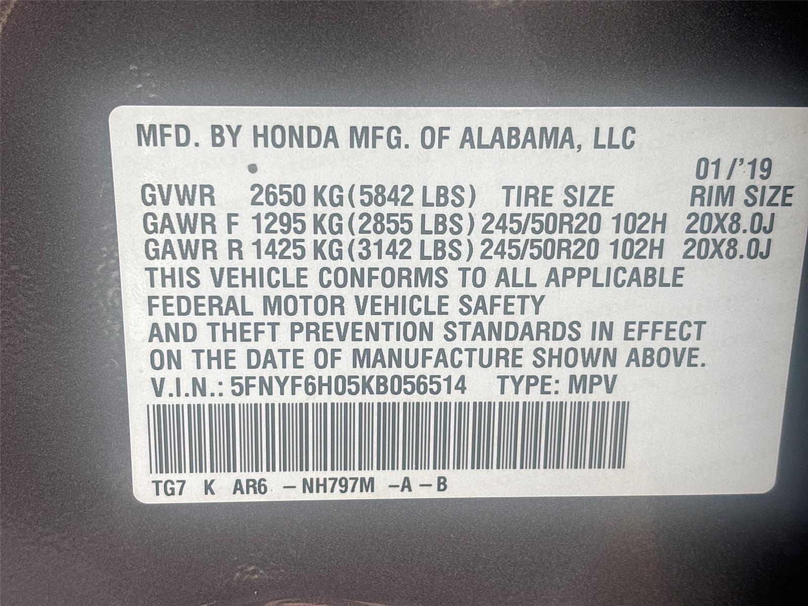 2019 Honda Pilot Elite