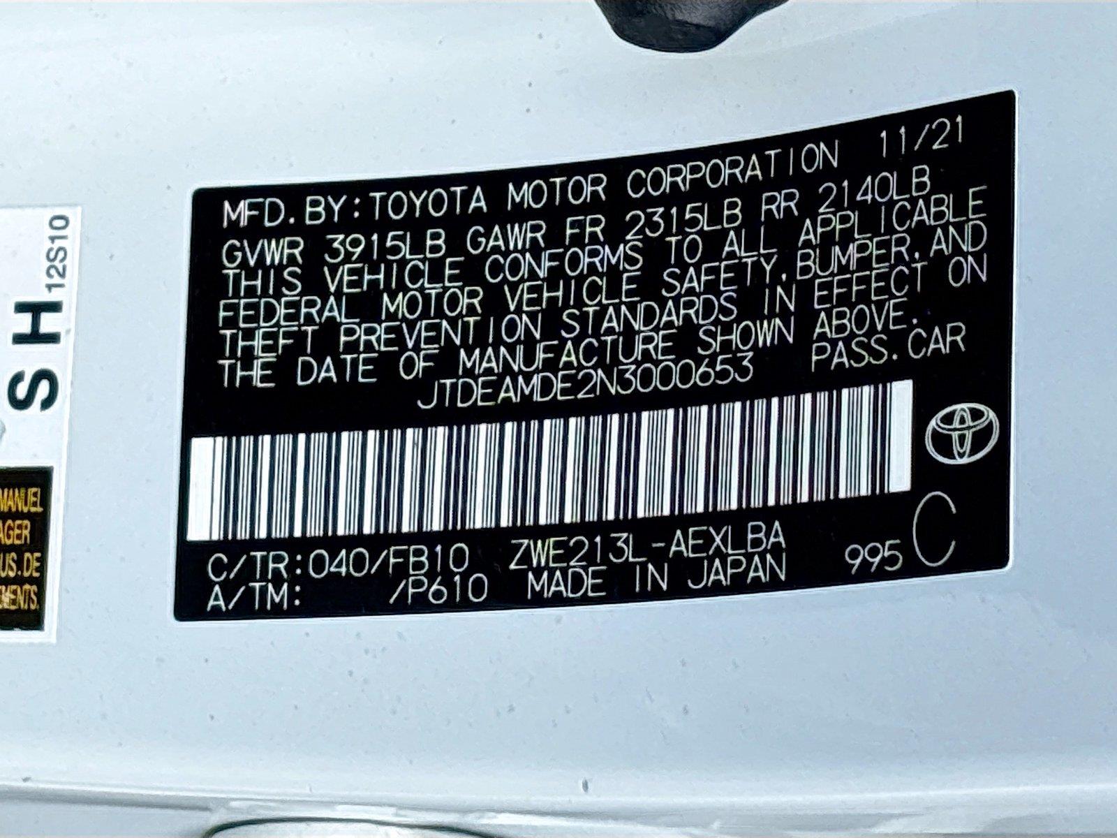 2022 Toyota Corolla Hybrid LE