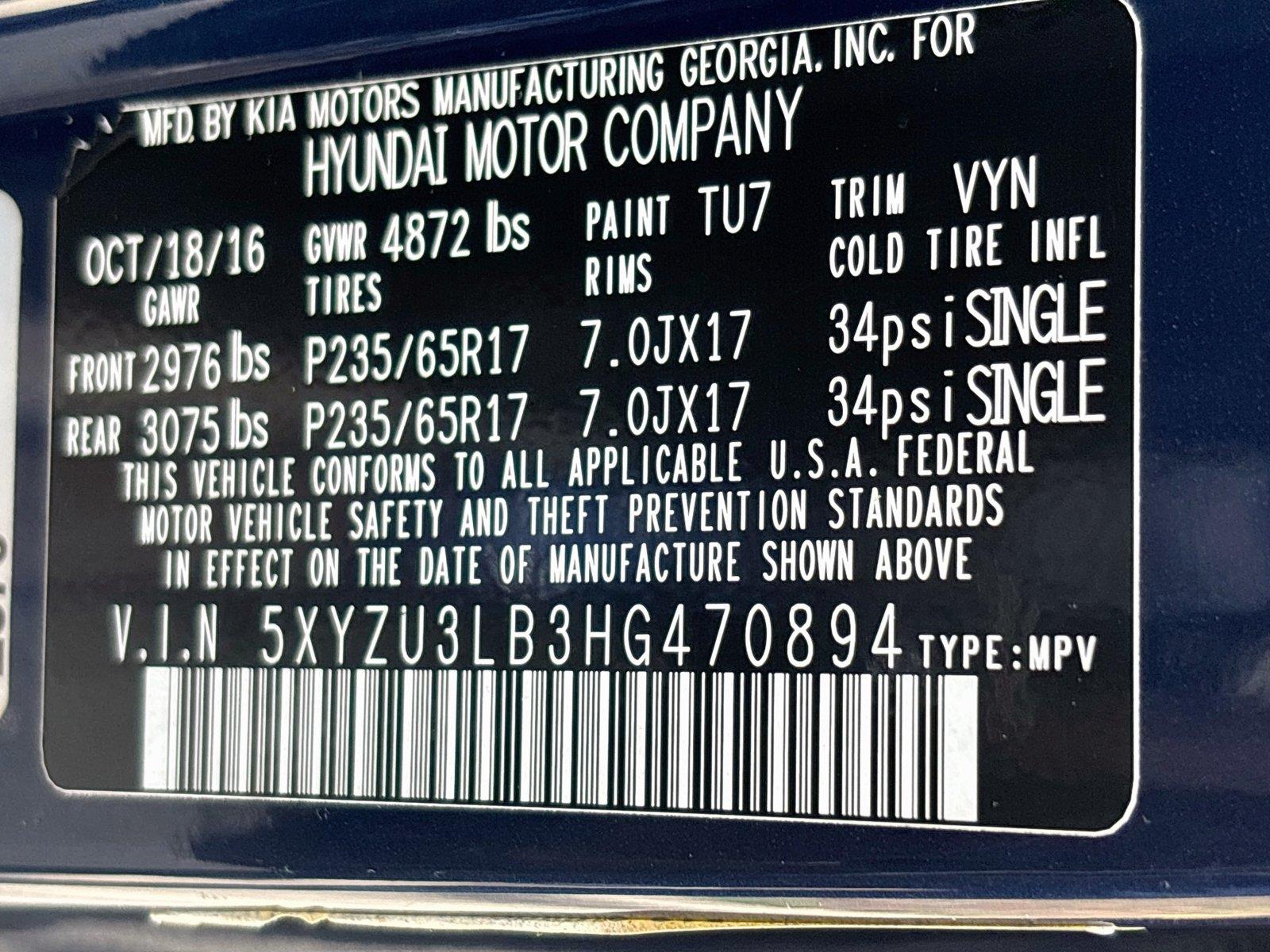 2017 Hyundai Santa Fe Sport 2.4L