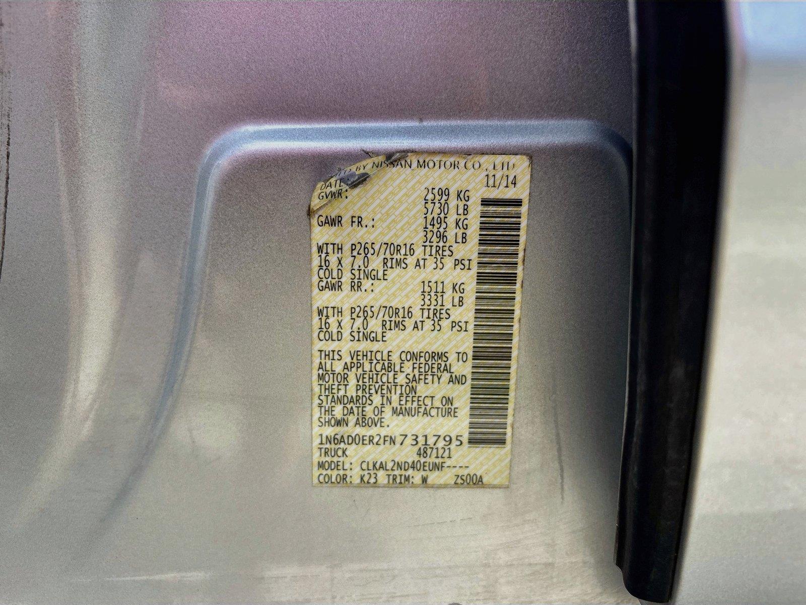 2015 Nissan Frontier SV