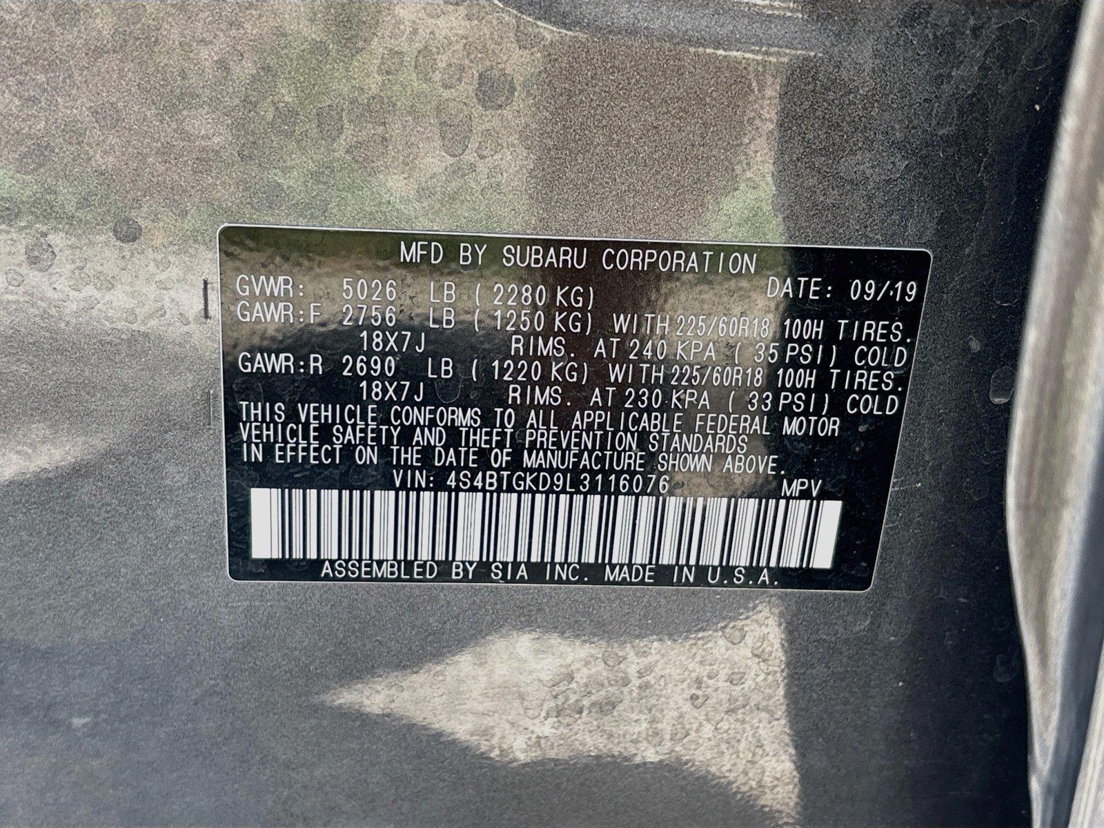 2020 Subaru Outback Onyx Edition XT