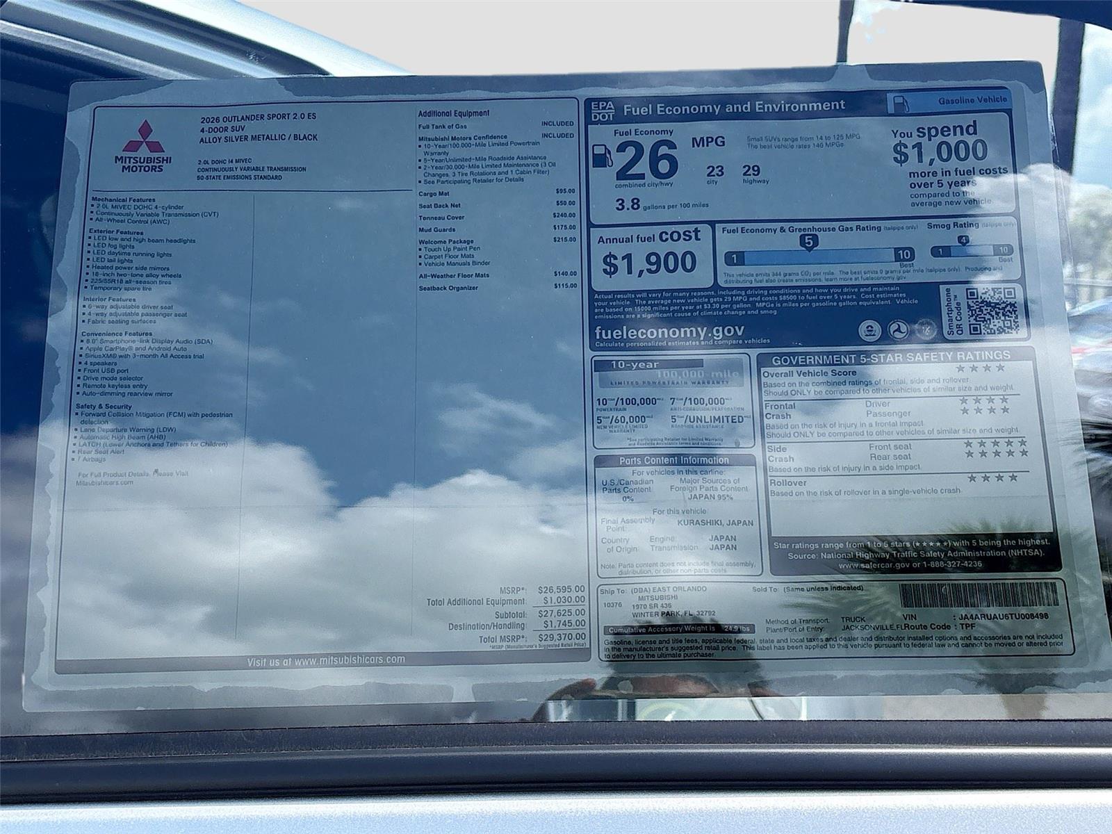 2026 Mitsubishi Outlander Sport ES