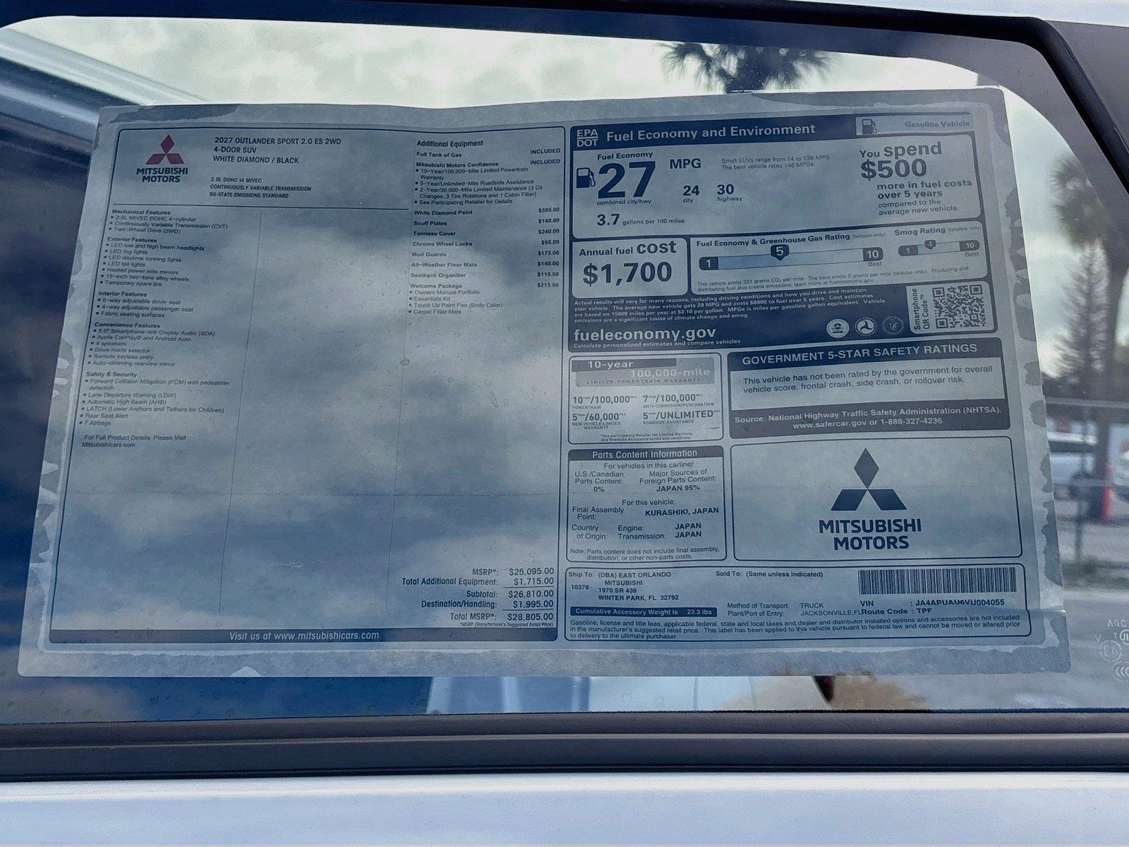 2027 Mitsubishi Outlander Sport ES