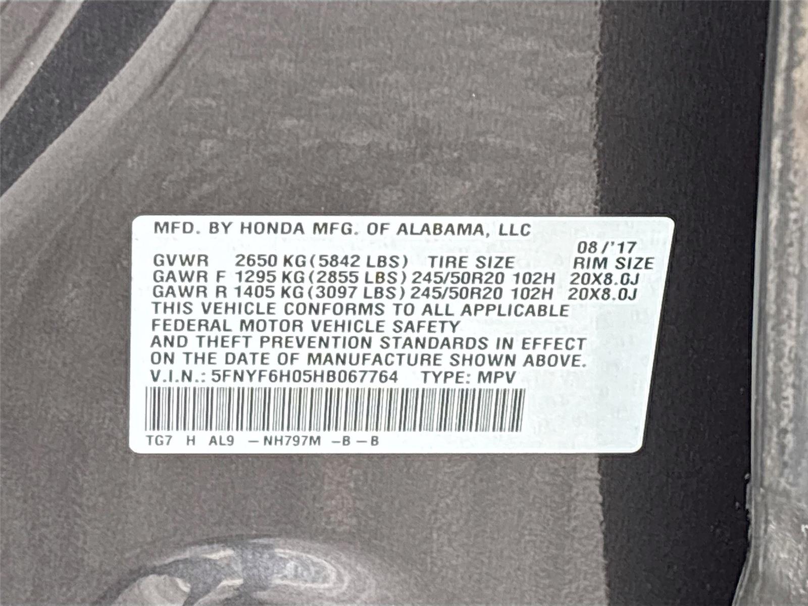 2017 HONDA PILOT Elite