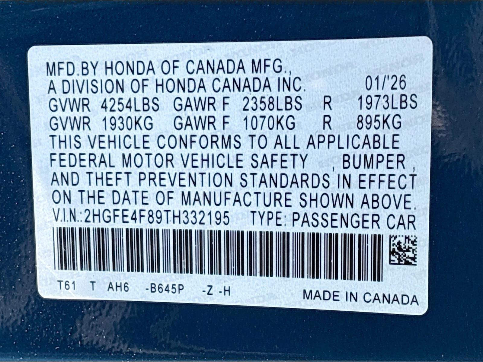 2026 Honda Civic Hybrid Sport