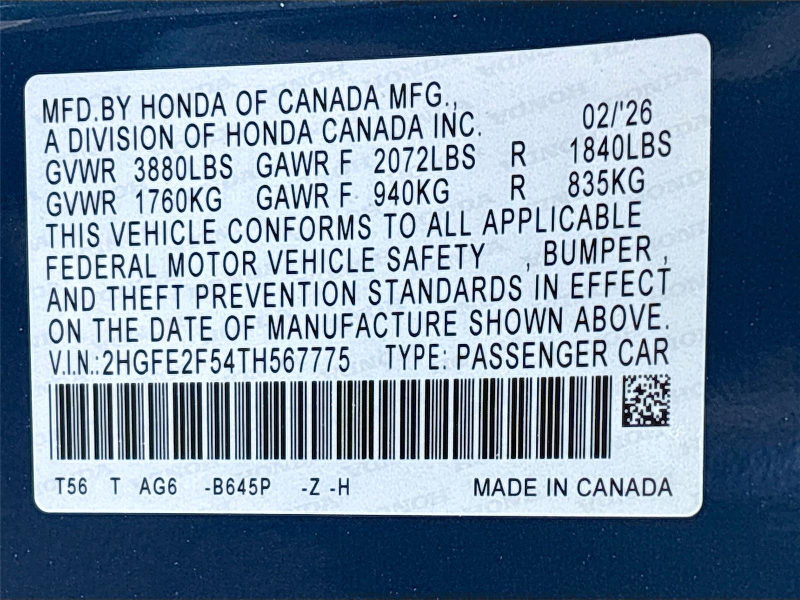 2026 Honda Civic Sport