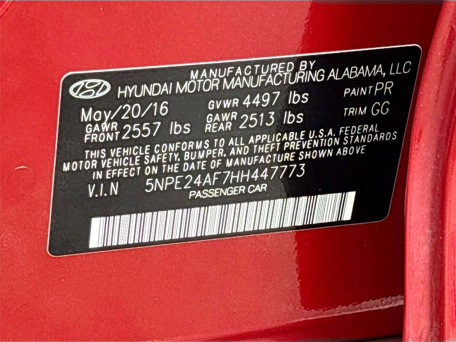 2017 Hyundai Sonata 2.4L