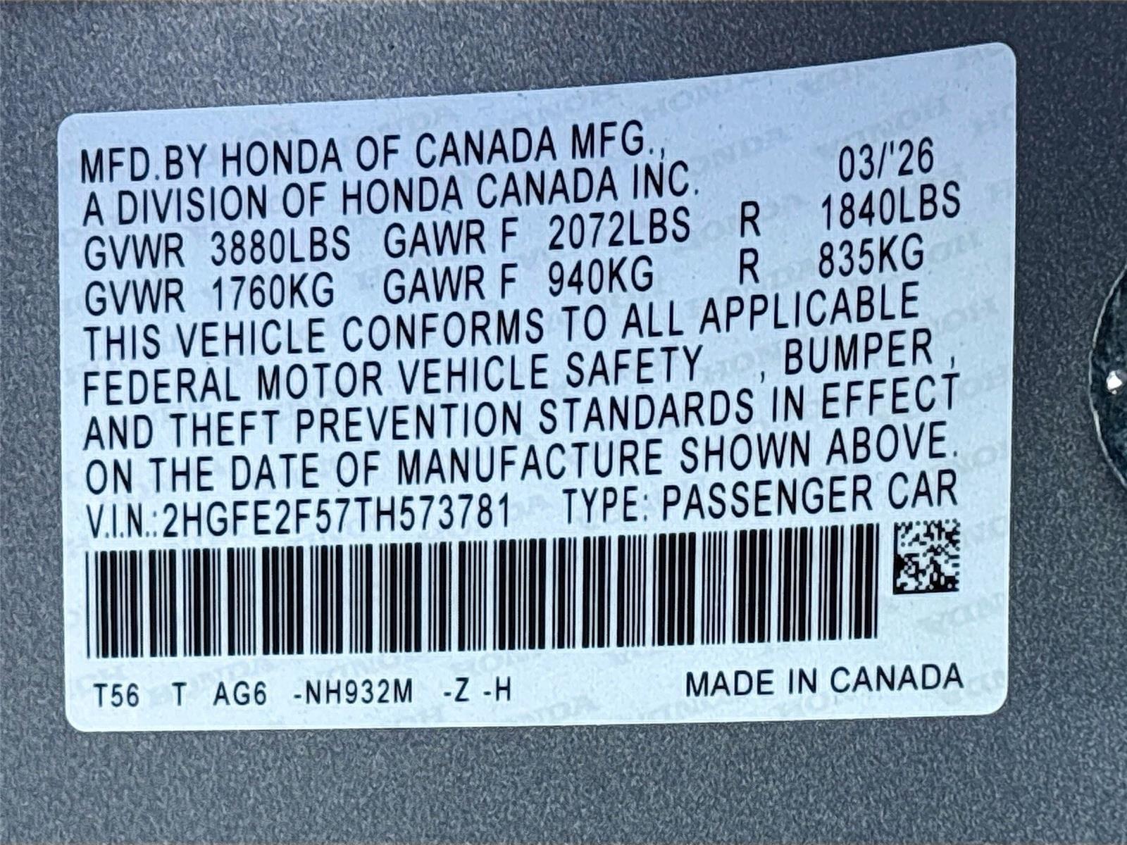 2026 Honda Civic Sport