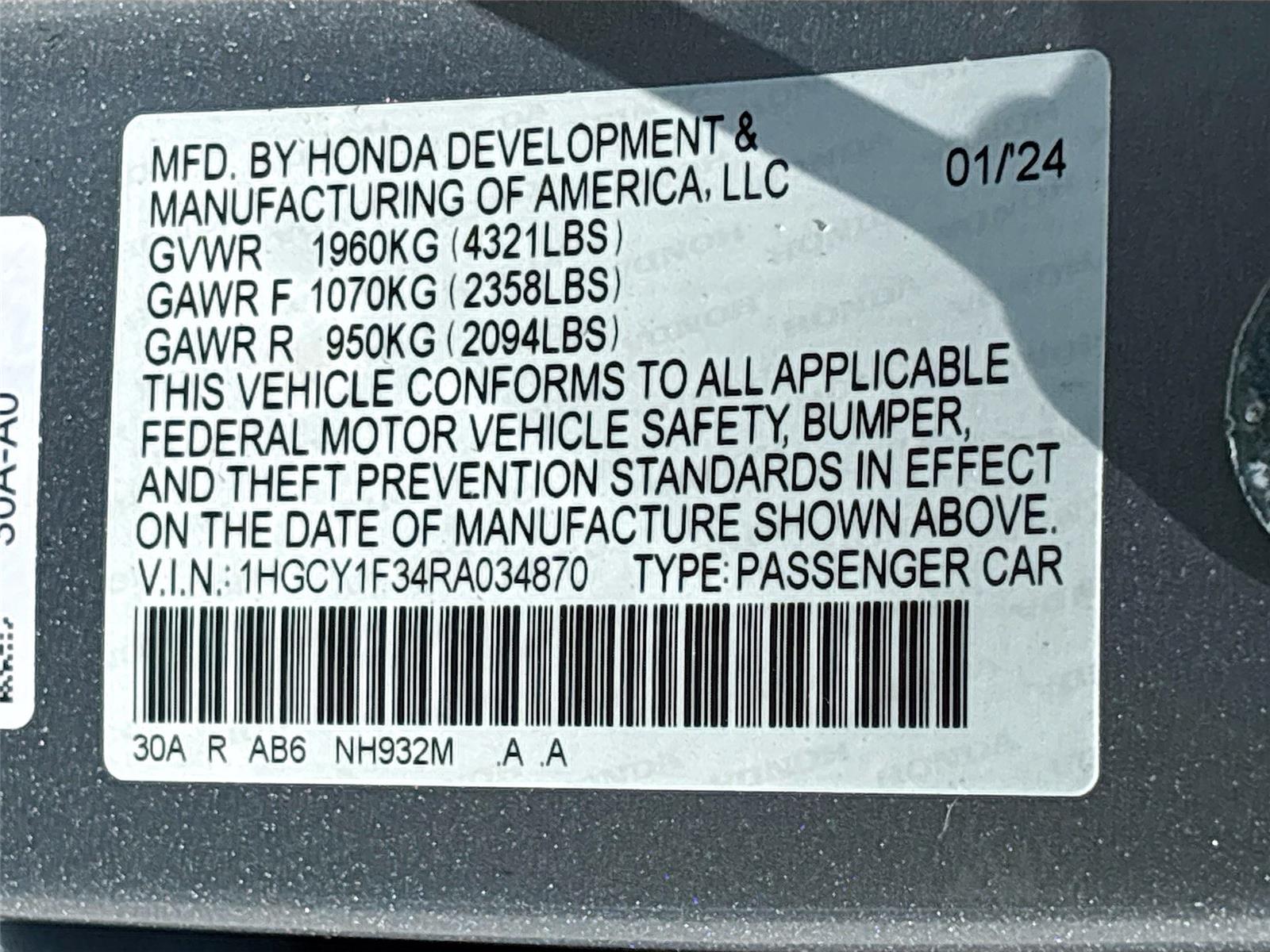 2024 Honda Accord Sedan EX