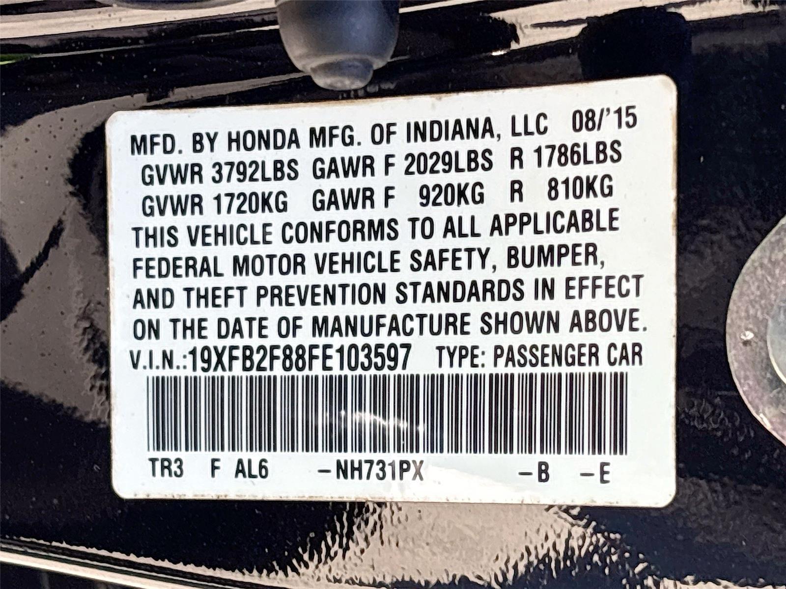 2015 Honda Civic Sedan EX