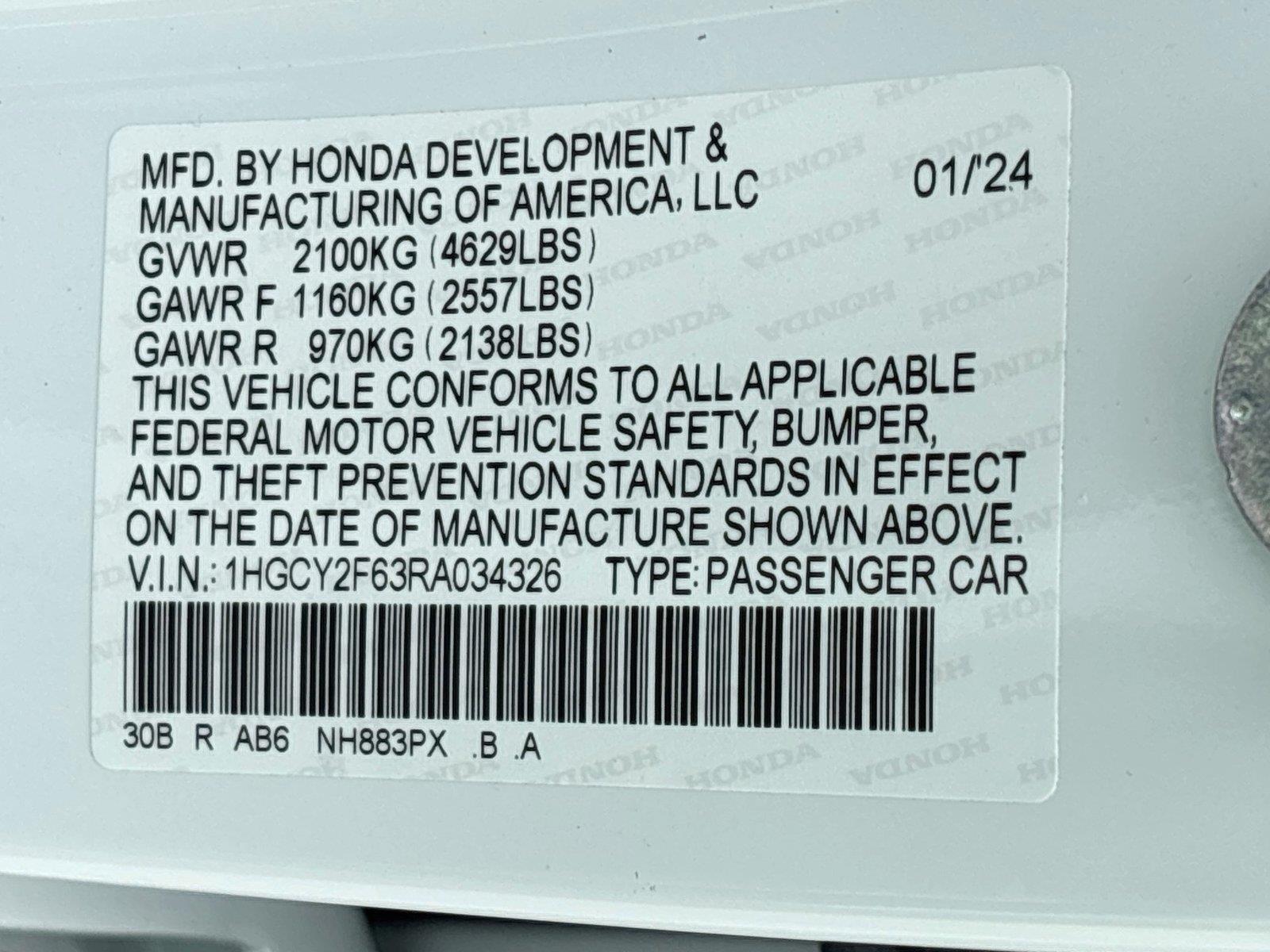 2024 Honda Accord Hybrid EX-L