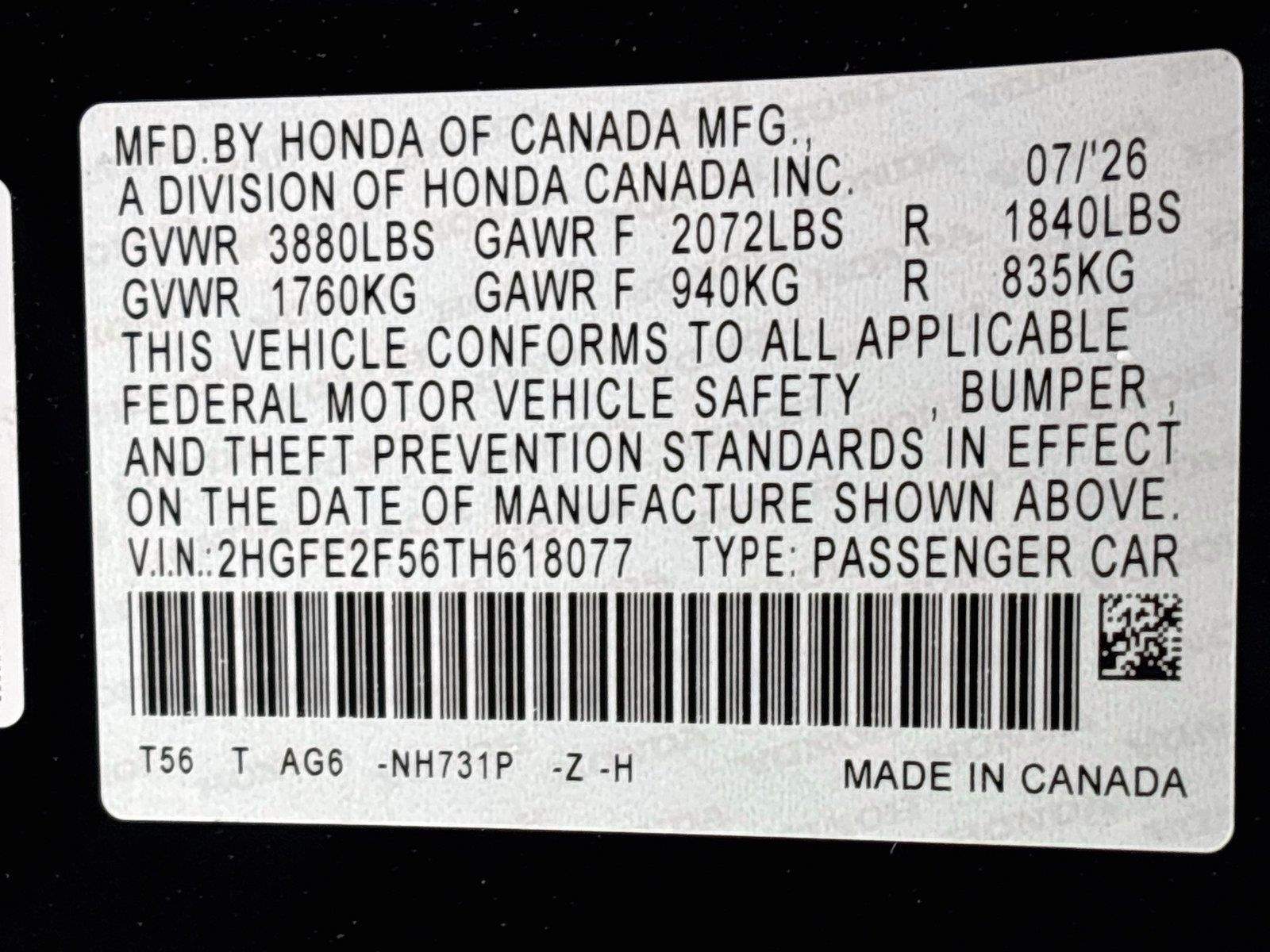 2026 Honda Civic Sport