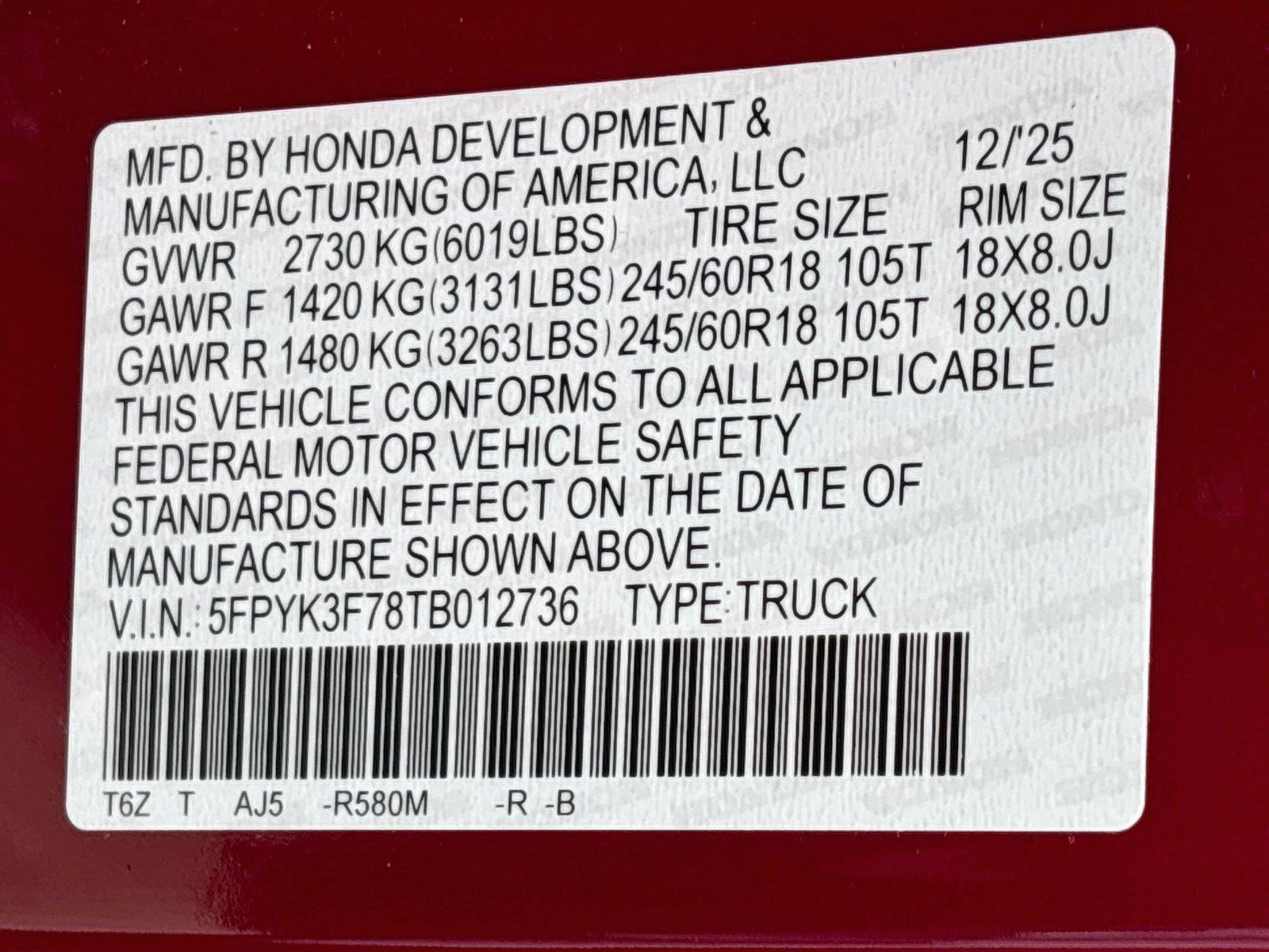 2026 Honda Ridgeline TrailSport S