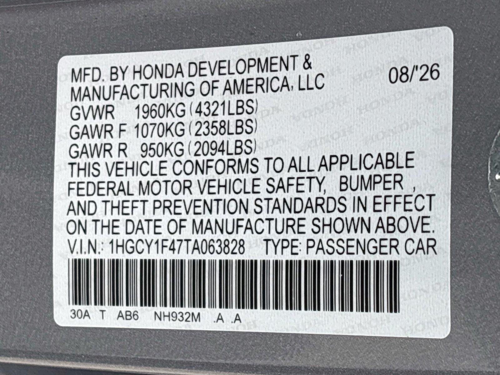 2026 Honda Accord Sedan SE