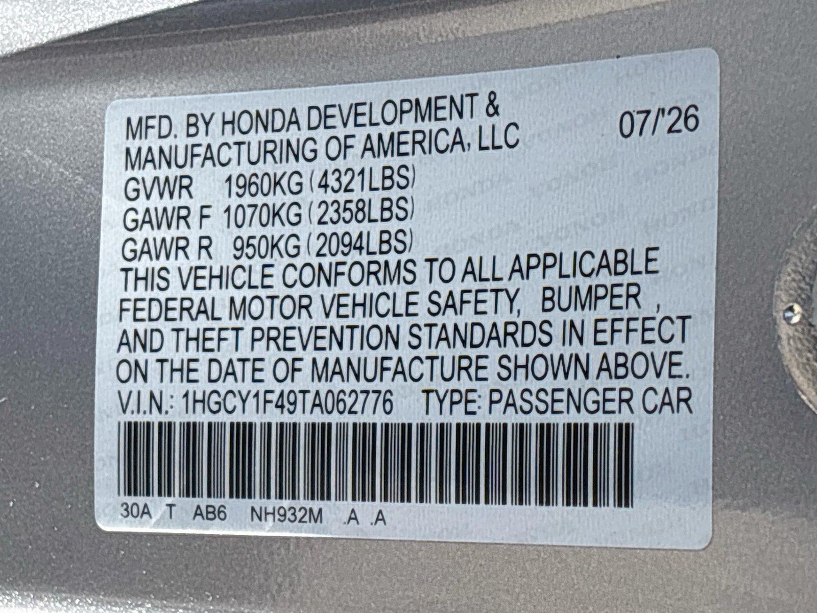 2026 Honda Accord Sedan SE