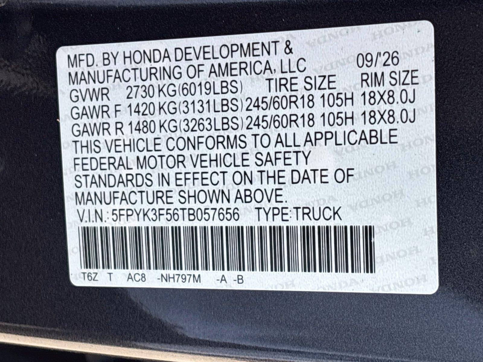 2026 HONDA Ridgeline RTL