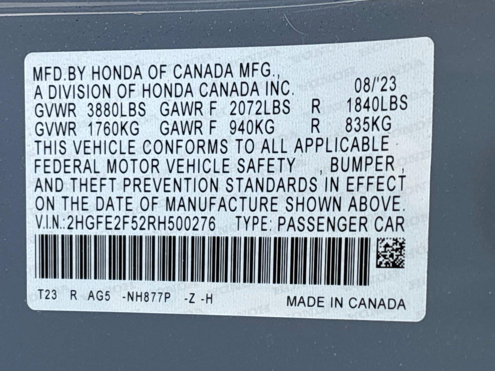 2024 Honda Civic Sport