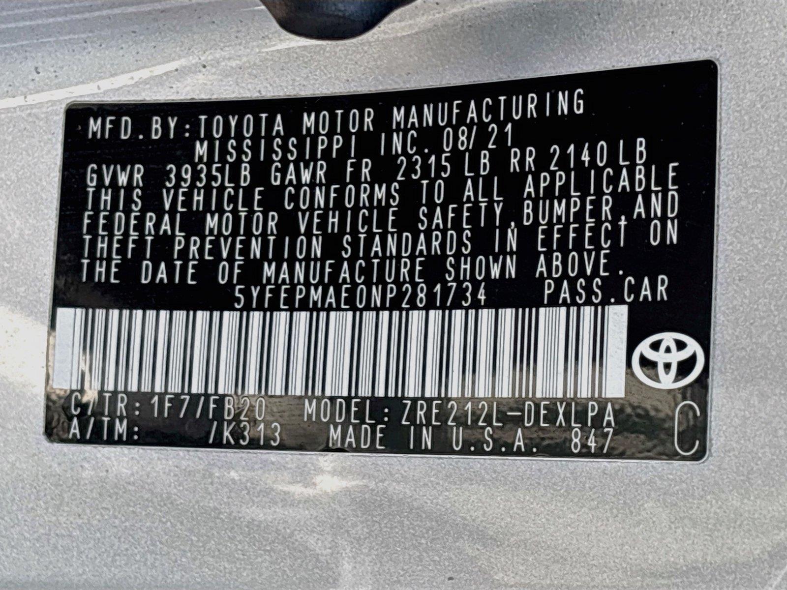 2022 Toyota Corolla LE