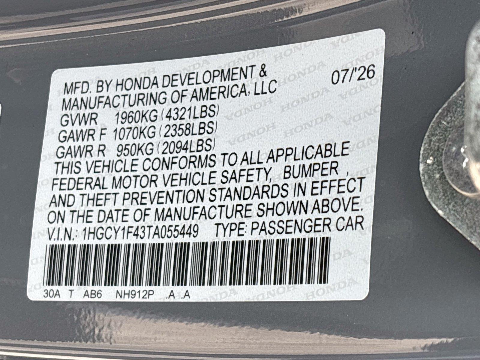 2026 Honda Accord Sedan SE