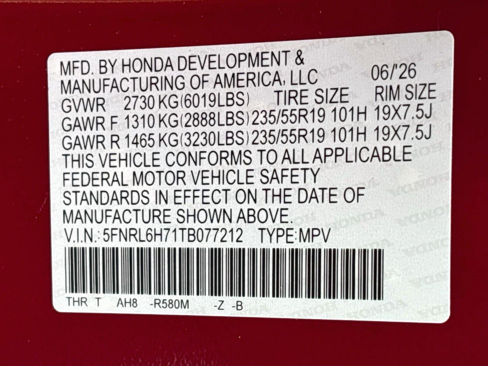 2026 Honda Odyssey Sport-L