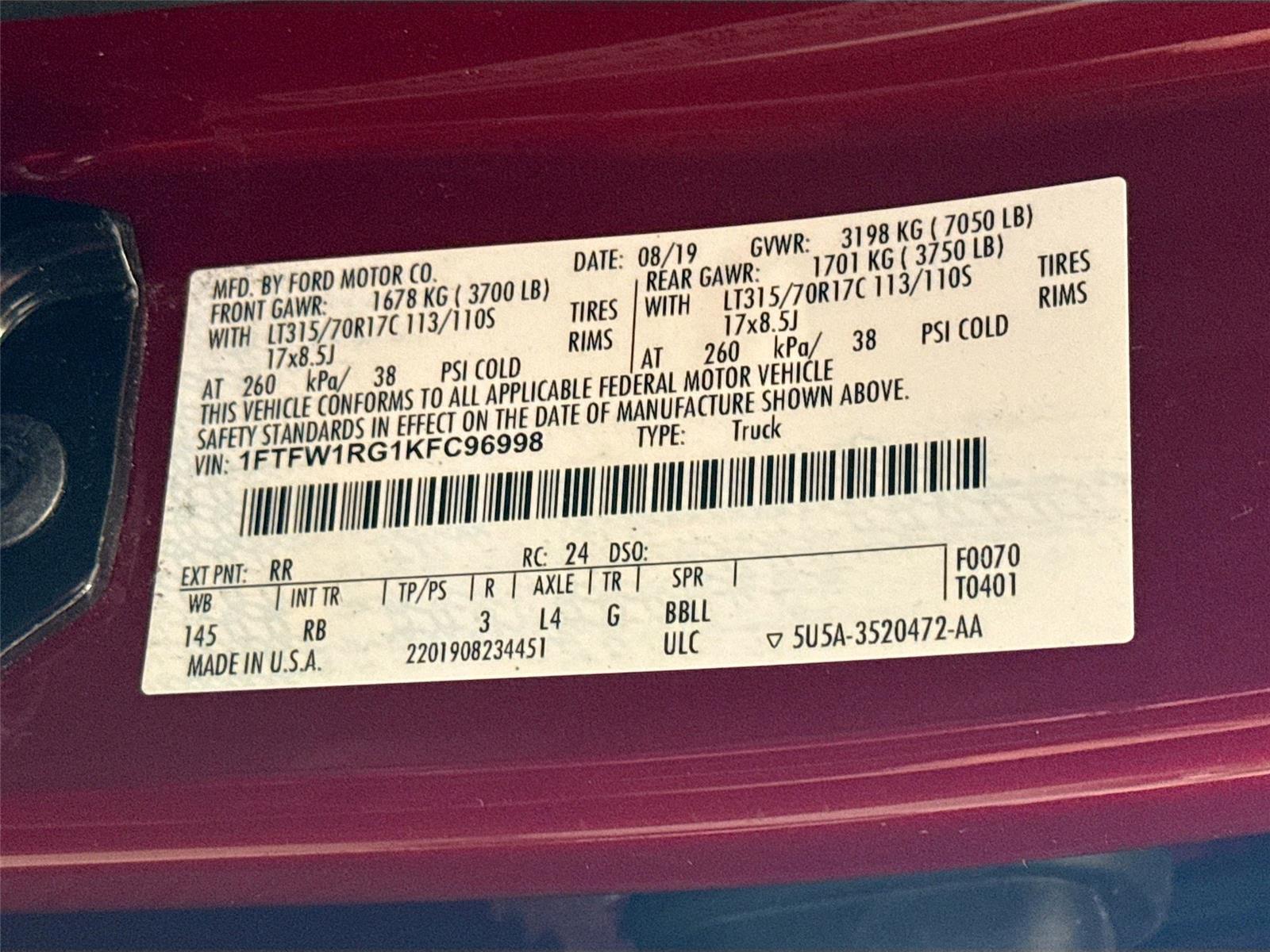 2019 Ford F-150 Raptor