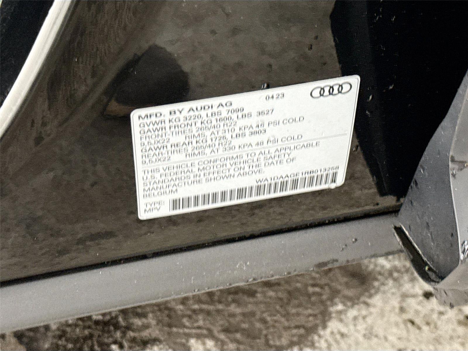 2024 Audi Q8 e-tron Sportback S line Prestige