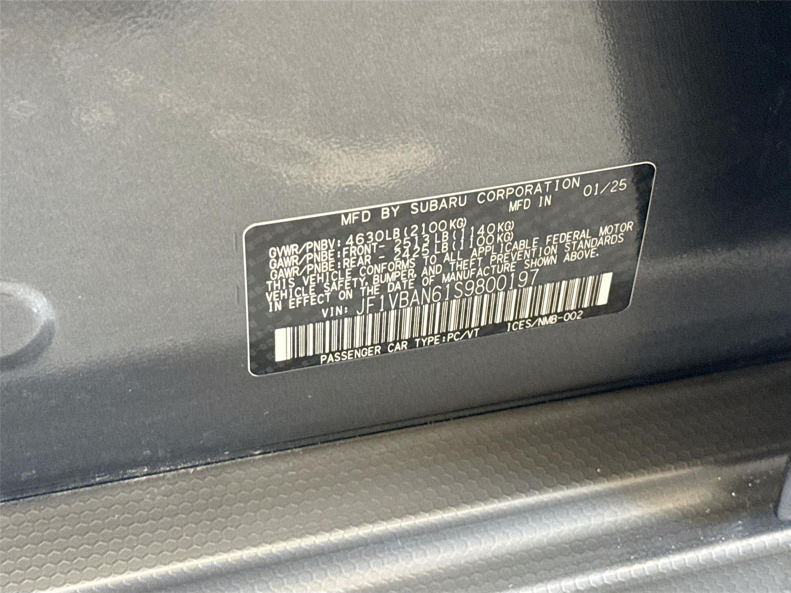 2025 Subaru WRX Limited
