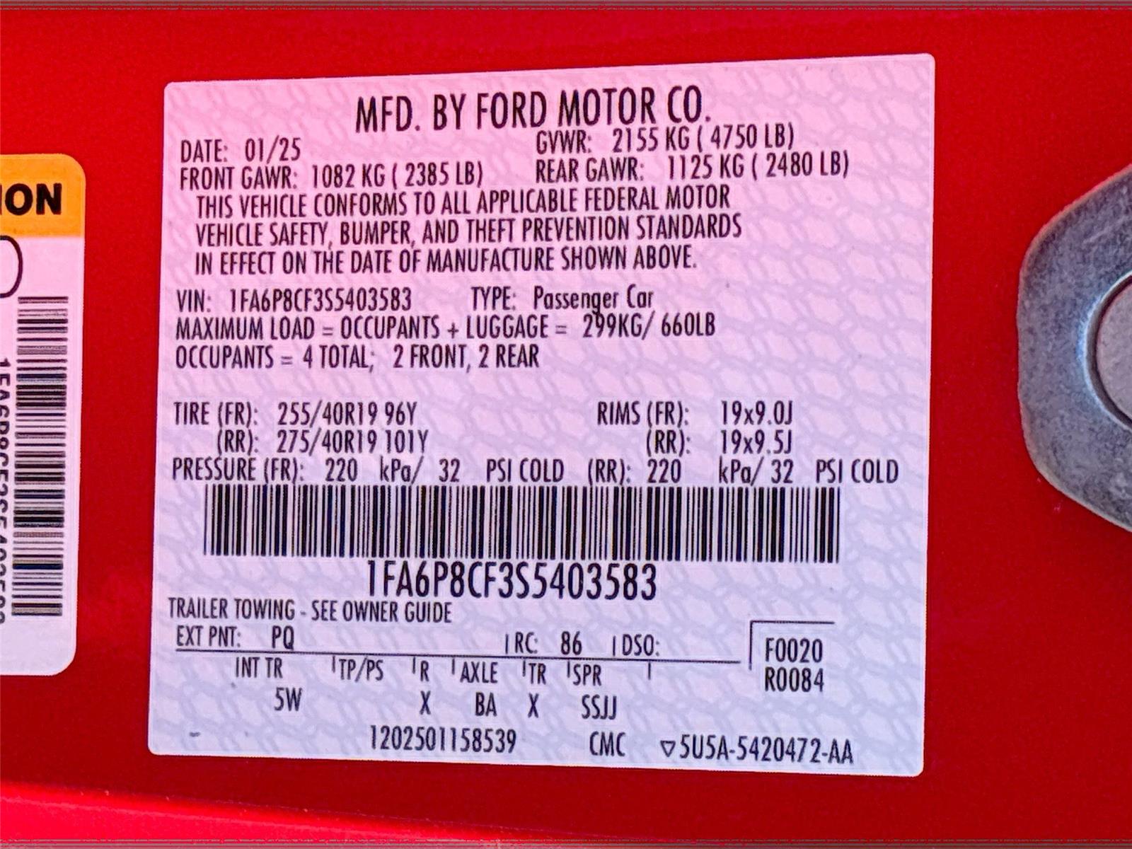 2025 Ford Mustang GT Premium RTR Spec 3